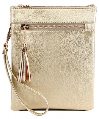 Fashion Crossbody/Messenger Bag with Tassel AD2584 GOLD